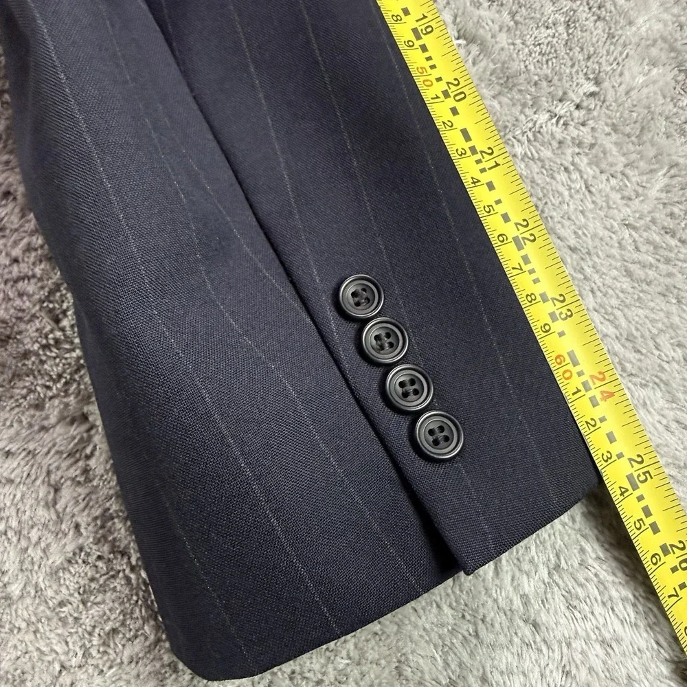 Paul Stuart Mens 40L Navy Pinstripe Wool Blazer Sport Coat Semi Tall Canada
